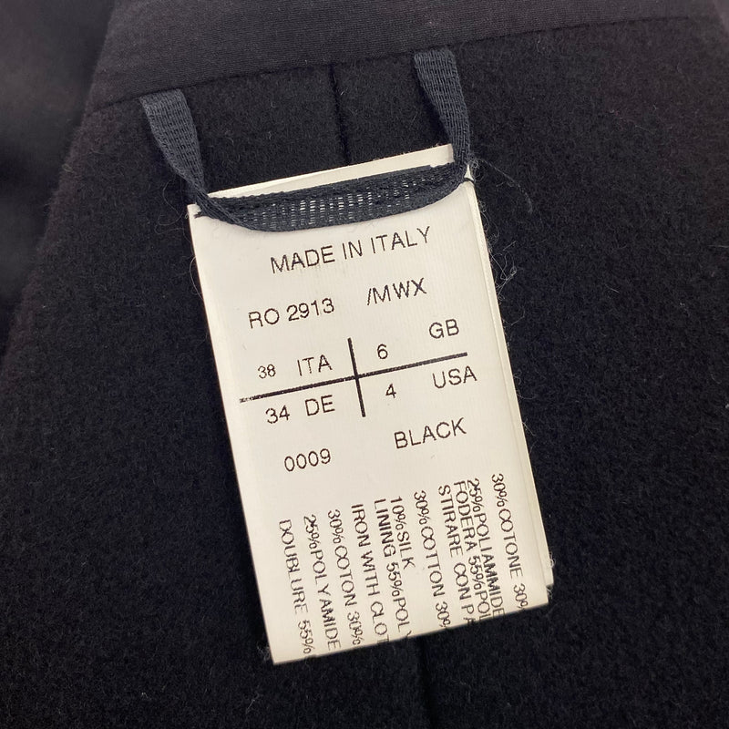 Rick Owen's women's black cotton and wool knee-length cape