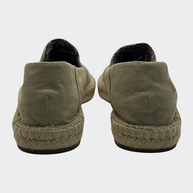 RALPH LAUREN men's beige canvas and raffia sole espadrilles
