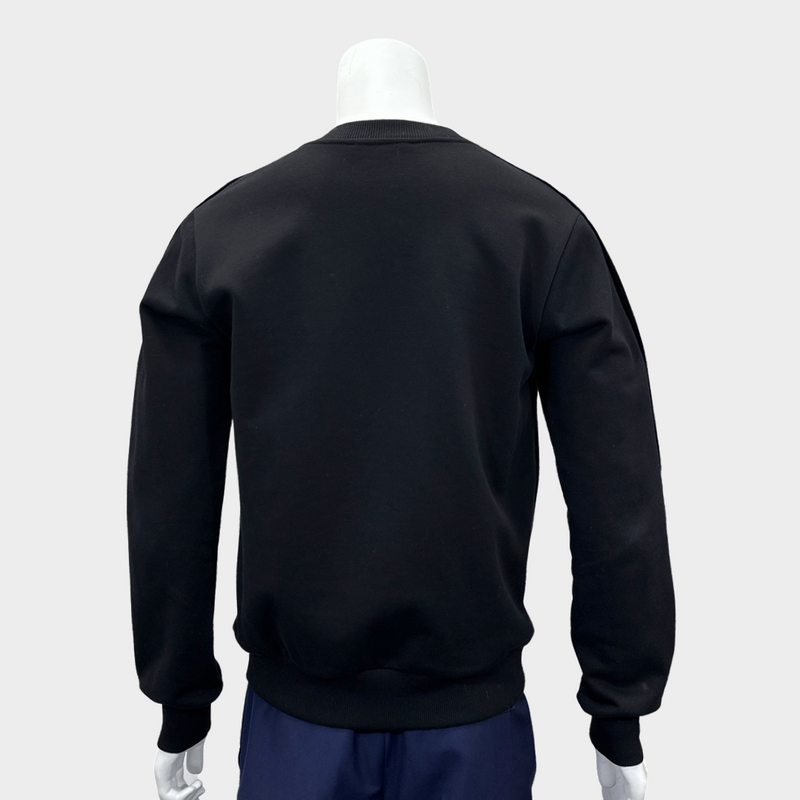 Dolce & Gabbana men's black cotton sweatshirt with D&G crown embroidery on the chest