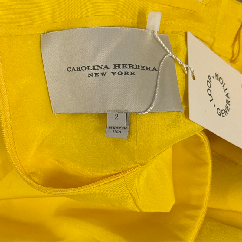Carolina Herrera Yellow silk dress