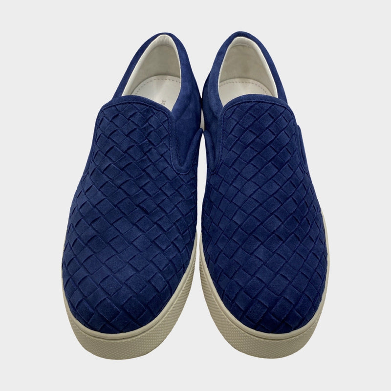 Bottega Veneta women's blue suede slip-on sneakers
