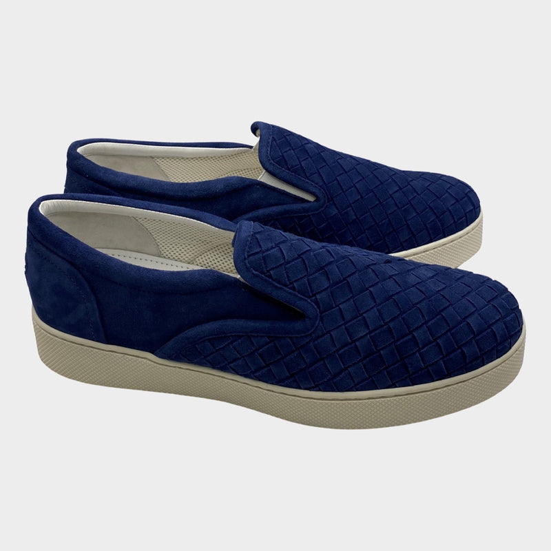 Bottega Veneta women's blue suede slip-on sneakers