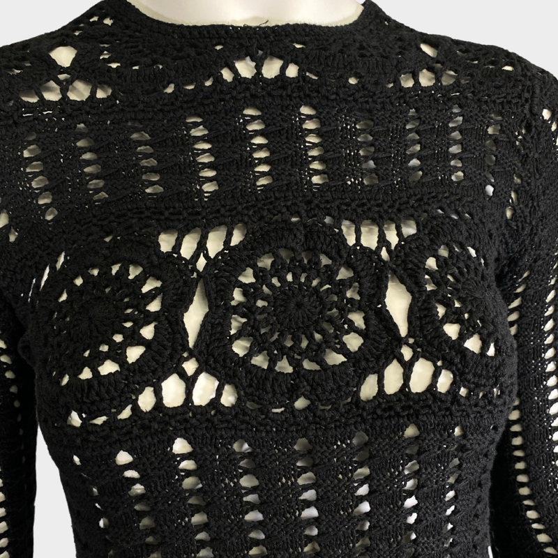 Isabel Marant Etoile black crochet mini dress