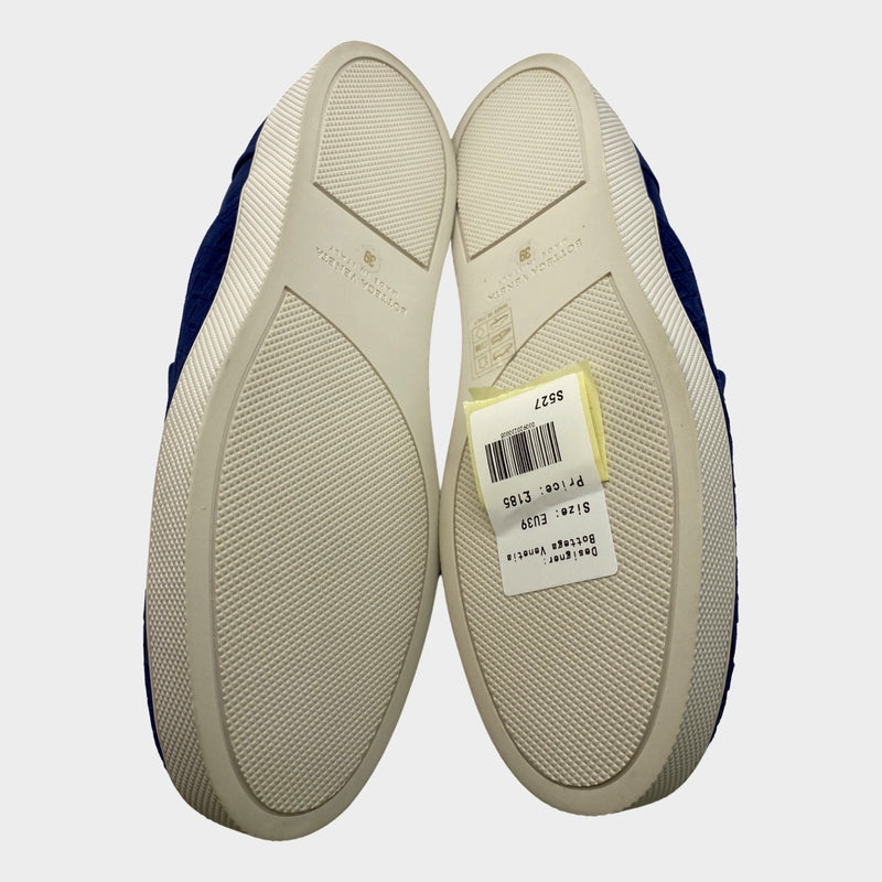 Bottega Veneta women's blue suede slip-on sneakers