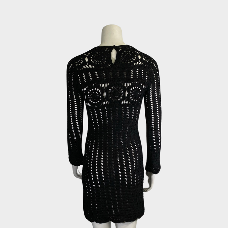 Isabel Marant Etoile black crochet mini dress