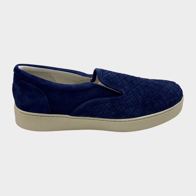Bottega Veneta women's blue suede slip-on sneakers