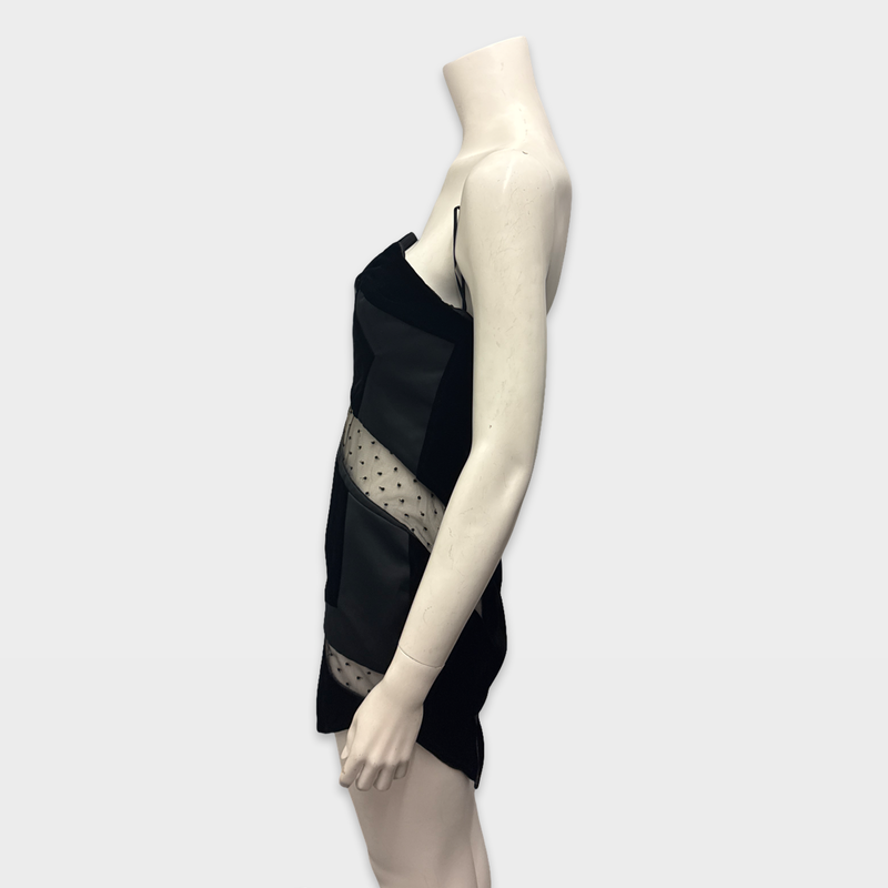 Alexandre Vauthier Black and grey velvet mini Dress