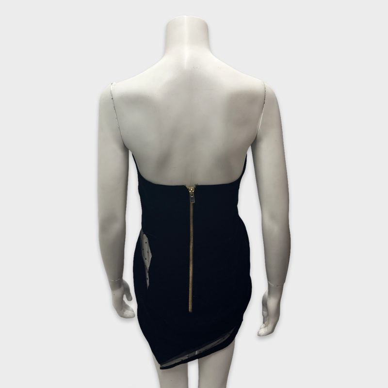 Alexandre Vauthier Black and grey velvet mini Dress