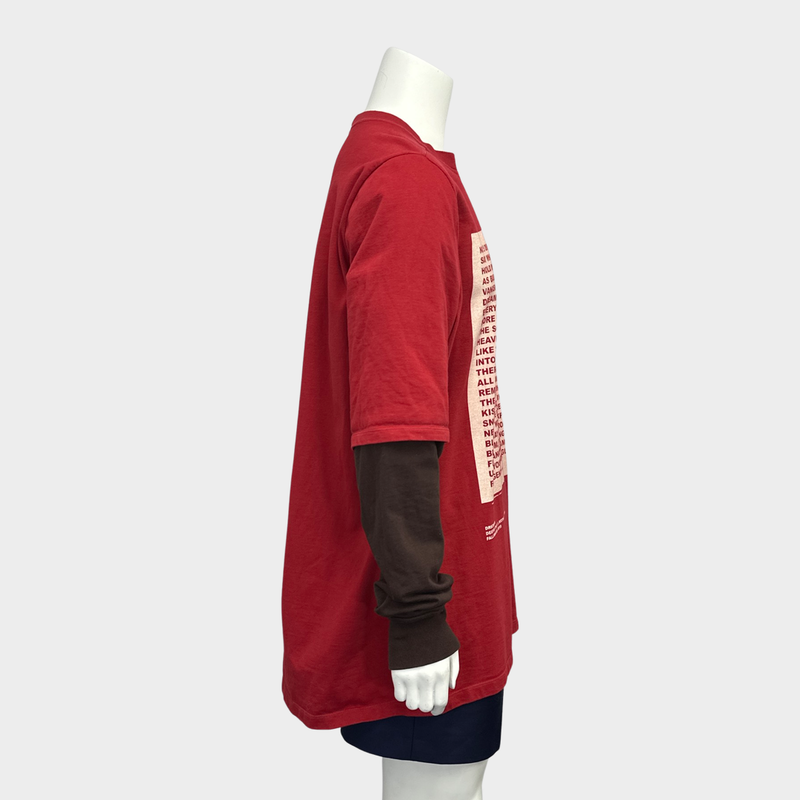 DRKSHDW by Rick Owens Men's red cotton jumper with red sleeves