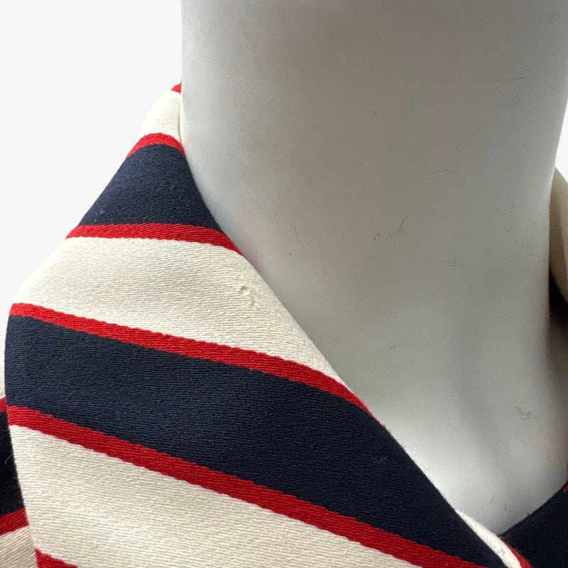 Valentino Women's White, Red, Navy Striped Coat