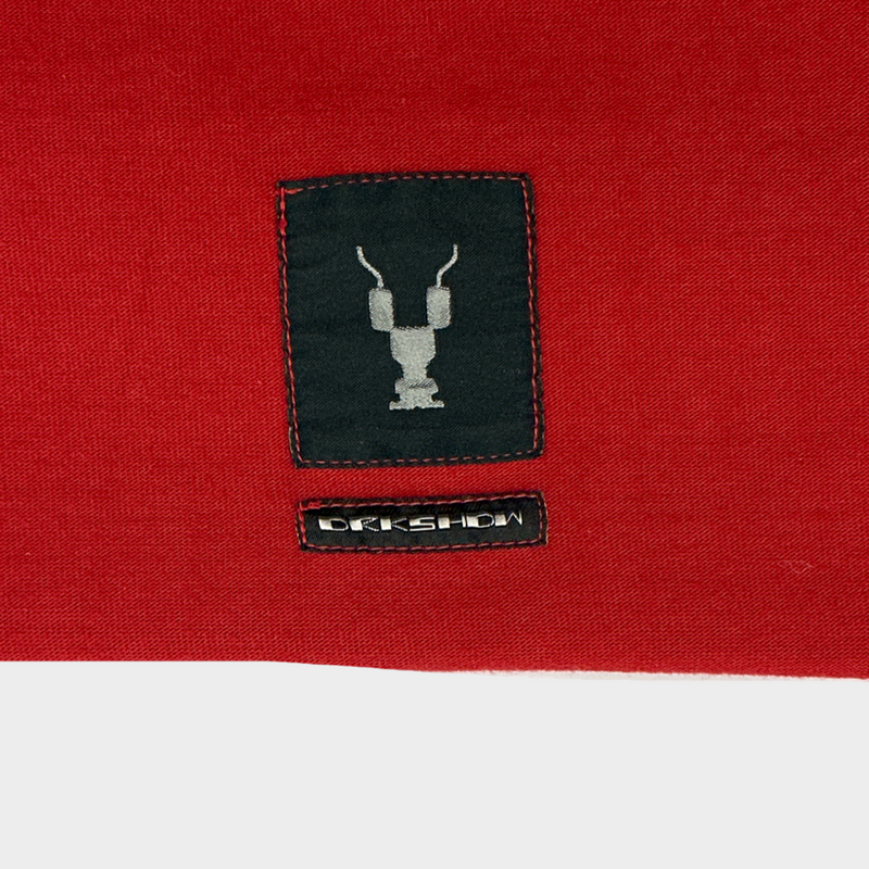 DRKSHDW by Rick Owens Men's red cotton jumper with red sleeves
