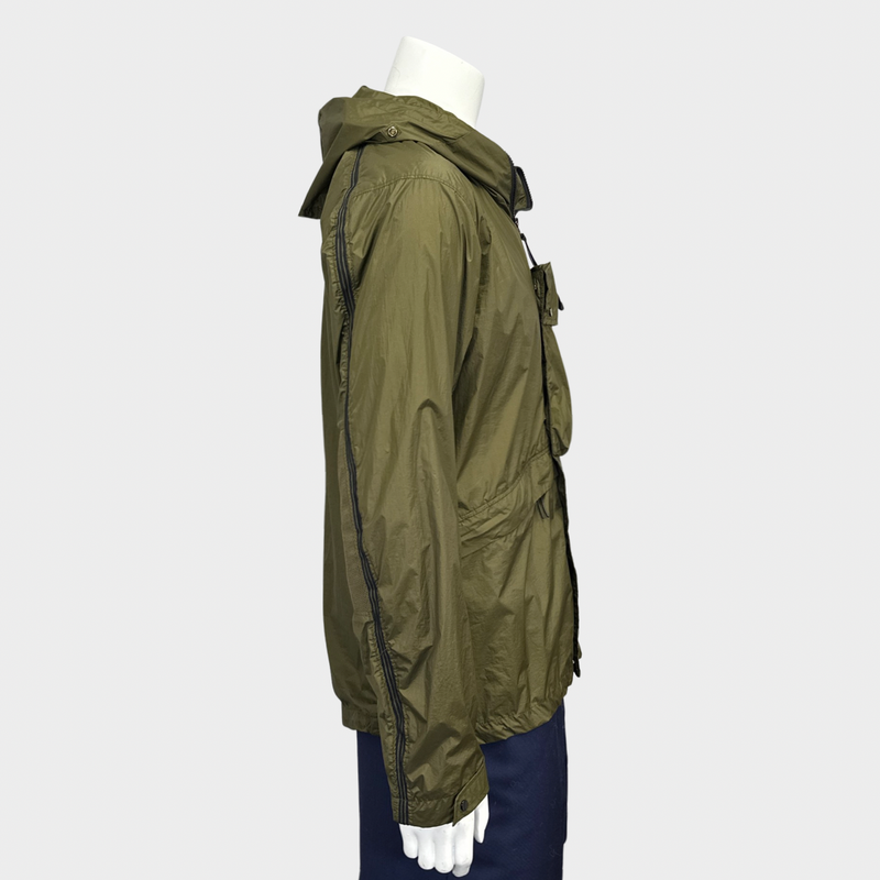 C.P. X ADIDAS men's khaki nylon jacket with built-in balaclava in the hood