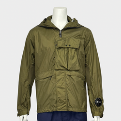 C.P. X ADIDAS men's khaki nylon jacket with built-in balaclava in the hood