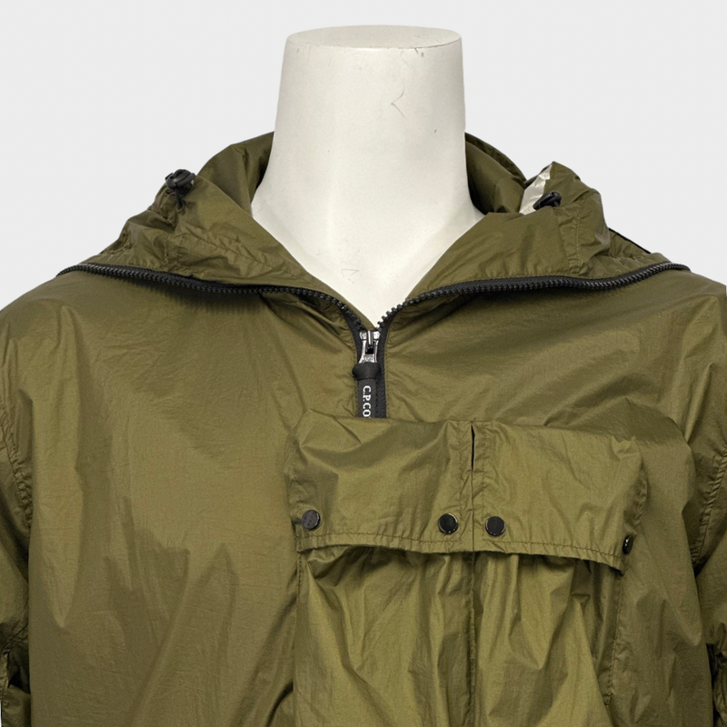 C.P. X ADIDAS men's khaki nylon jacket with built-in balaclava in the hood