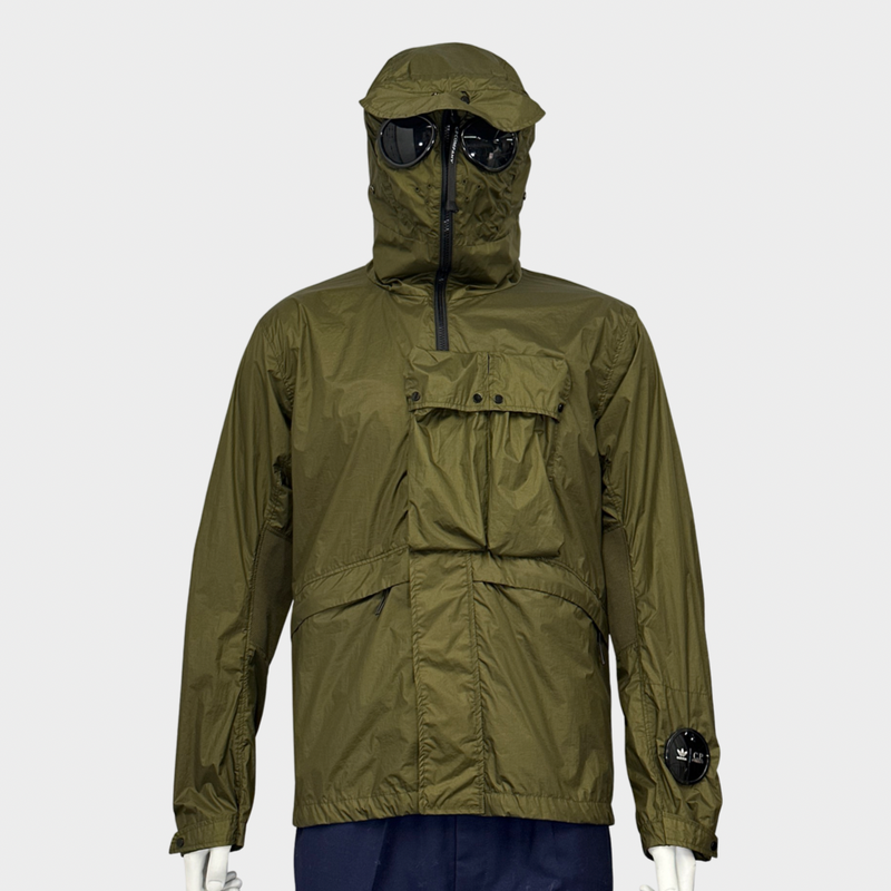 C.P. X ADIDAS men's khaki nylon jacket with built-in balaclava in the hood