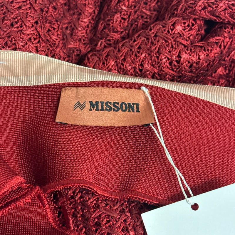 Missoni Red Knitted Strapless Maxi Dress