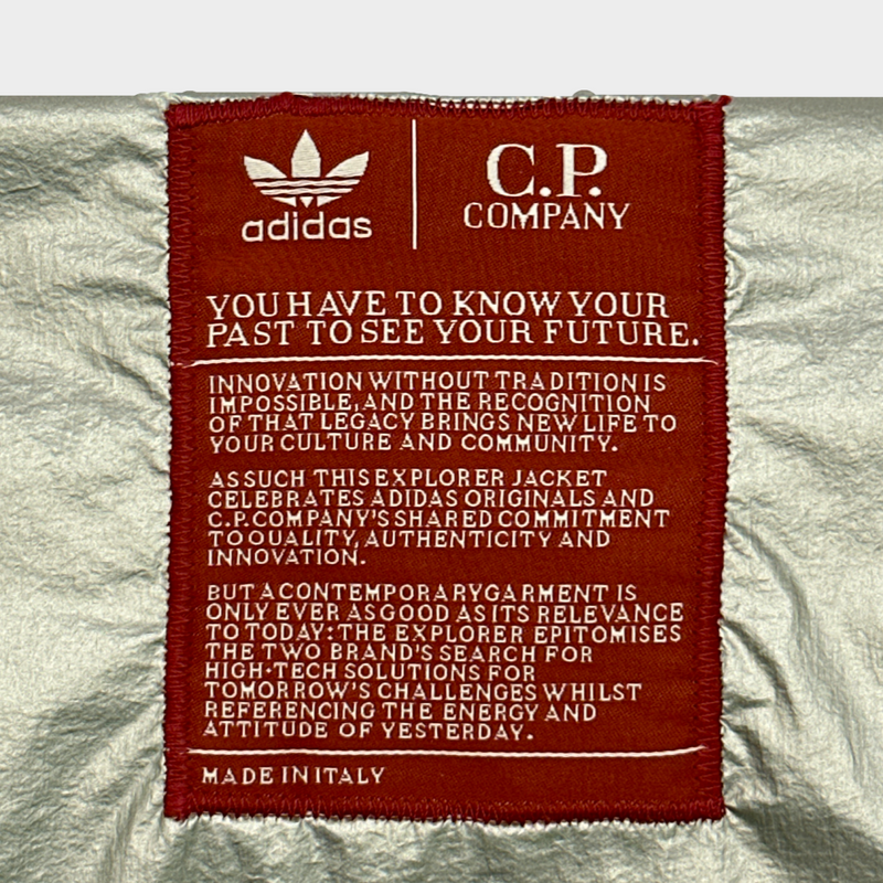 C.P. X ADIDAS men's khaki nylon jacket with built-in balaclava in the hood