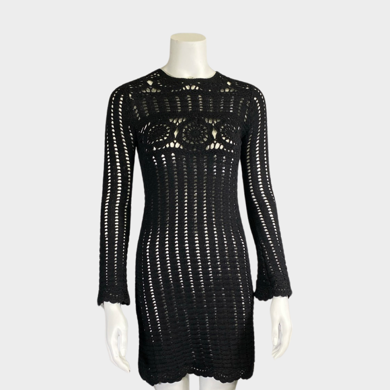 Isabel Marant Etoile black crochet mini dress