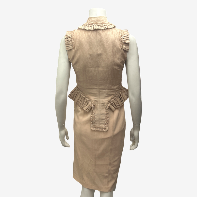 Givenchy Women's Archival Fall 2011 Nude Pink Structured Ruffle Dress