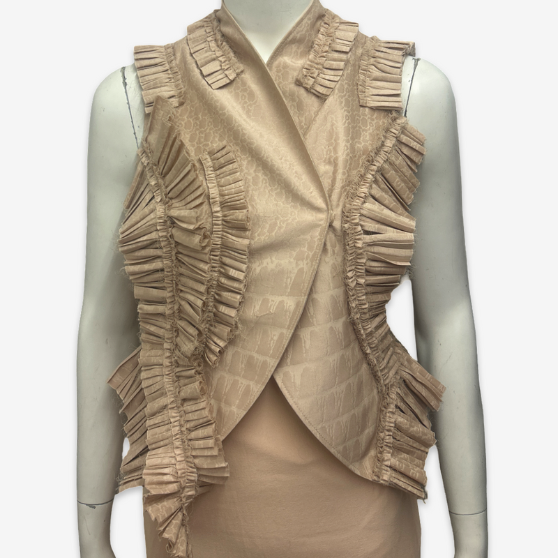 Givenchy Women's Archival Fall 2011 Nude Pink Structured Ruffle Dress