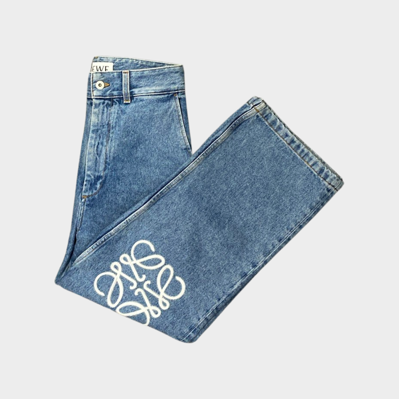 Loewe women's blue anagram jeans