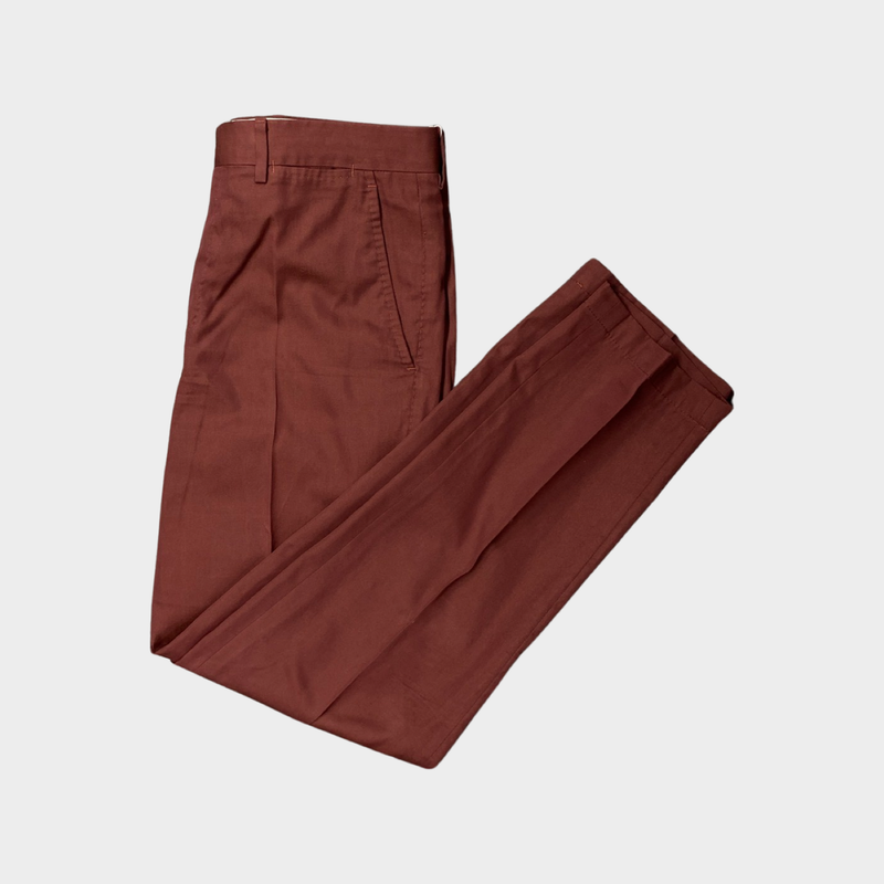 Brioni men's burgundy cotton trousers