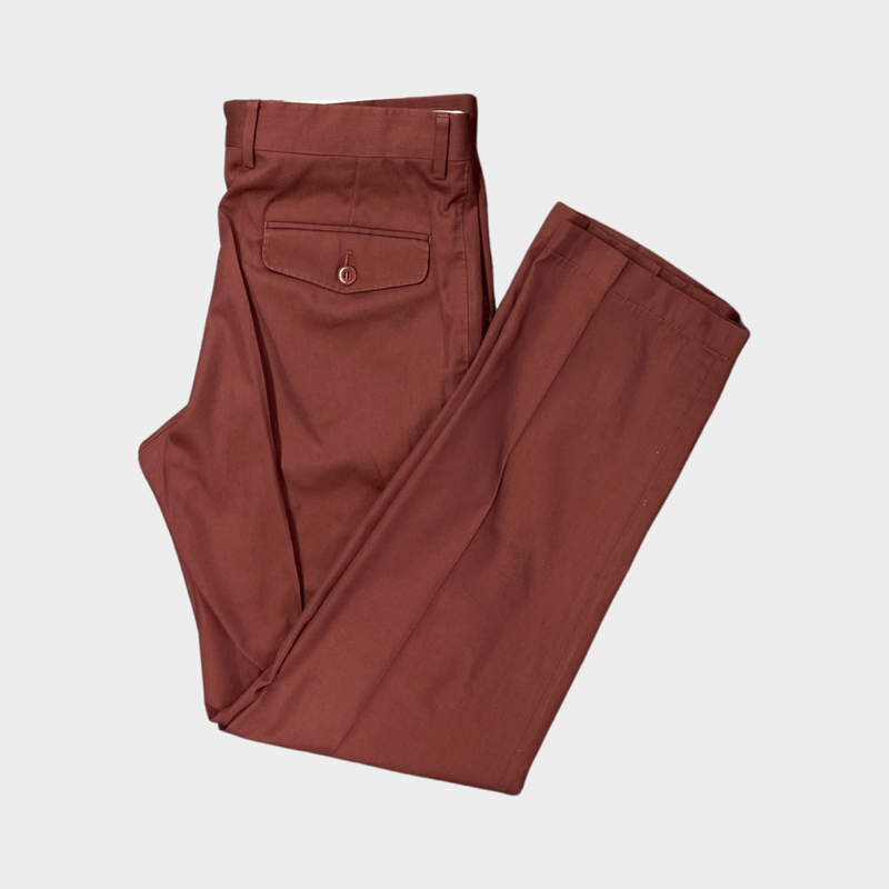 Brioni men's burgundy cotton trousers