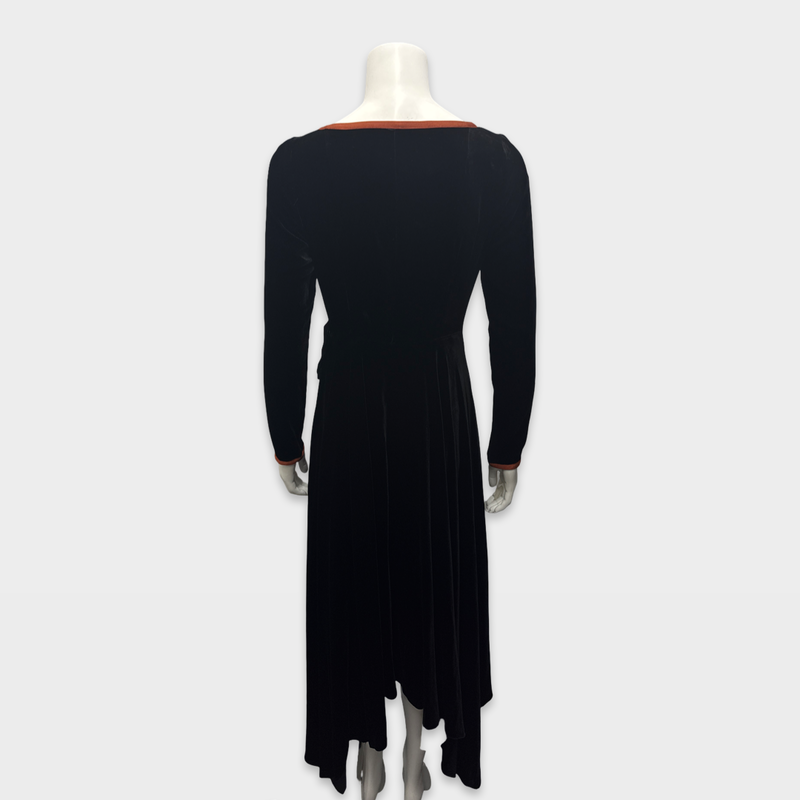 Peter Pilotto Women's Black velvet robe Dress with multicolour crystals