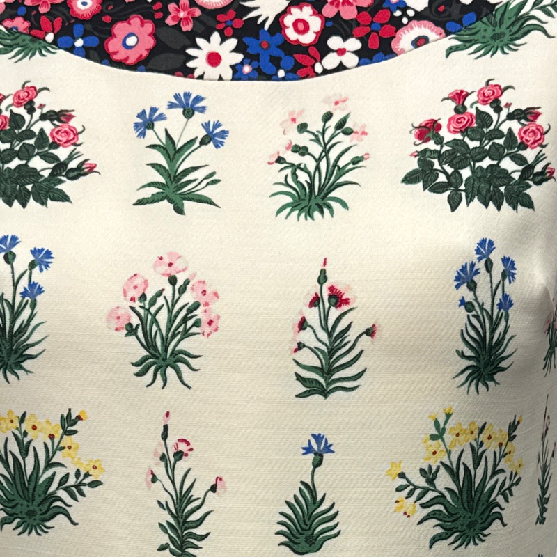 Valentino Women's Cream with multicolor floral print mini Dress