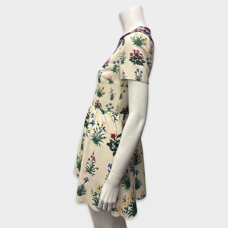 Valentino Women's Cream with multicolor floral print mini Dress