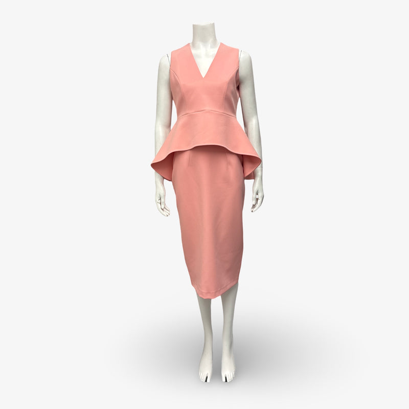 Safiyaa Pink Peplum Top and Skirt Set