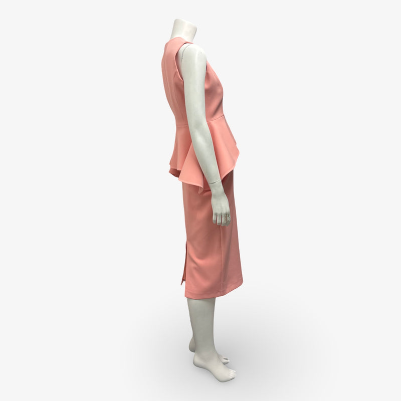 Safiyaa Pink Peplum Top and Skirt Set