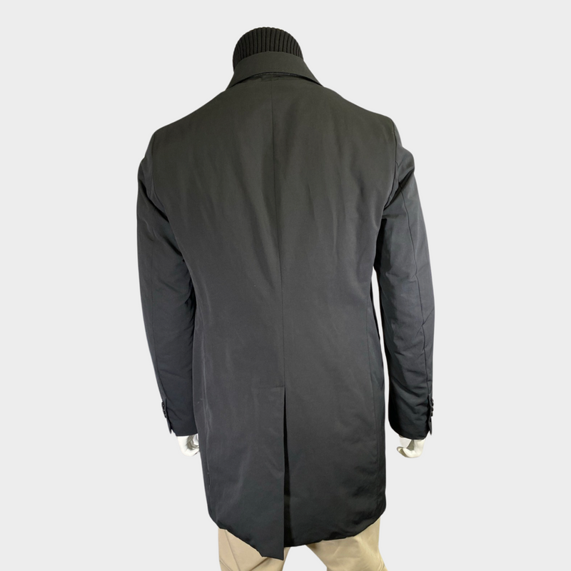 Moncler men's black coat with puffer insert