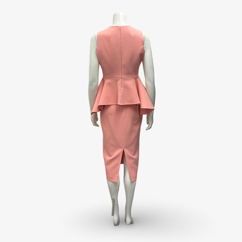 Safiyaa Pink Peplum Top and Skirt Set