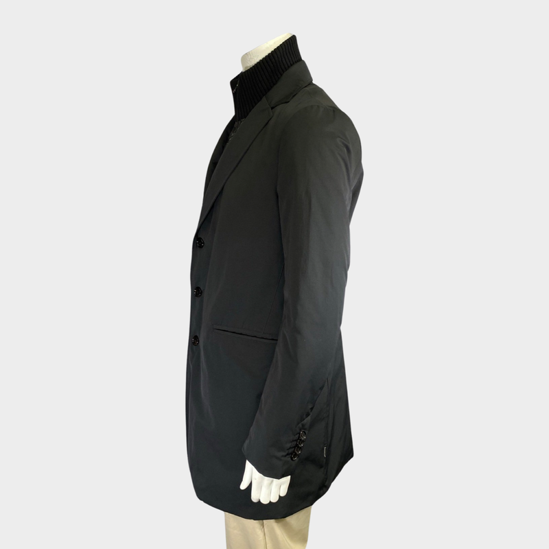 Moncler men's black coat with puffer insert