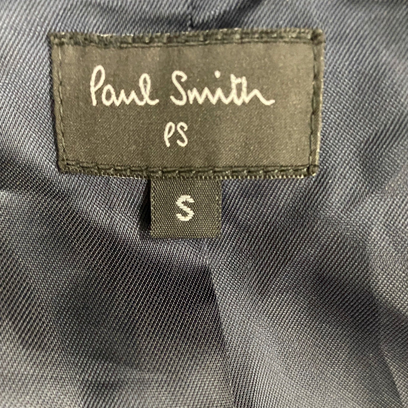 Paul Smith men's navy wool bomber jacket with nylon sleeves