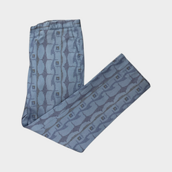 Etro men's blue cotton printed trousers