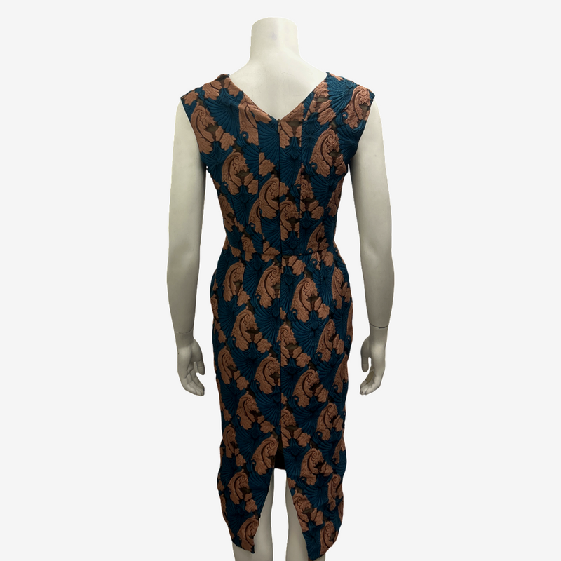 Emilia Wickstead Pink and Teal Floral Sleeveless Dress