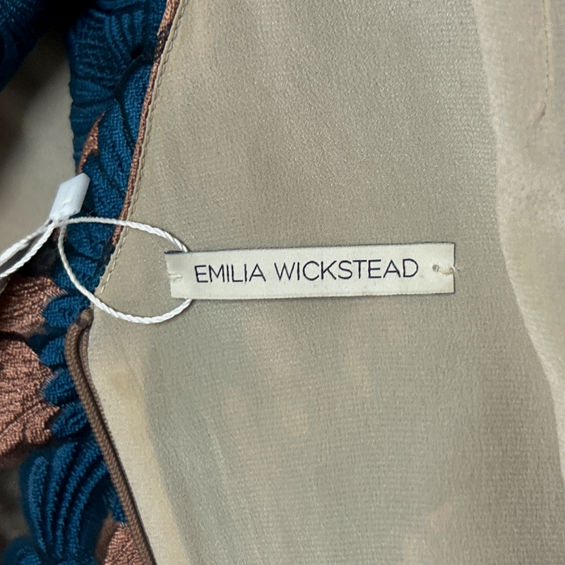 Emilia Wickstead Pink and Teal Floral Sleeveless Dress