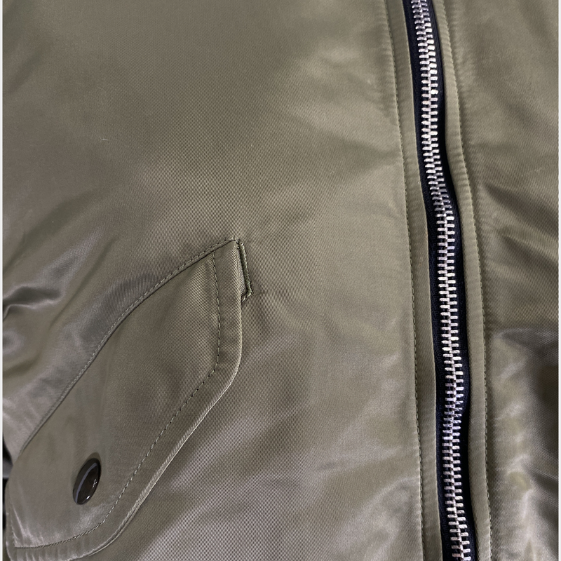 SAINT LAURENT women's military green nylon aviator bomber jacket
