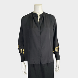 Themis Z black and gold silk shirt