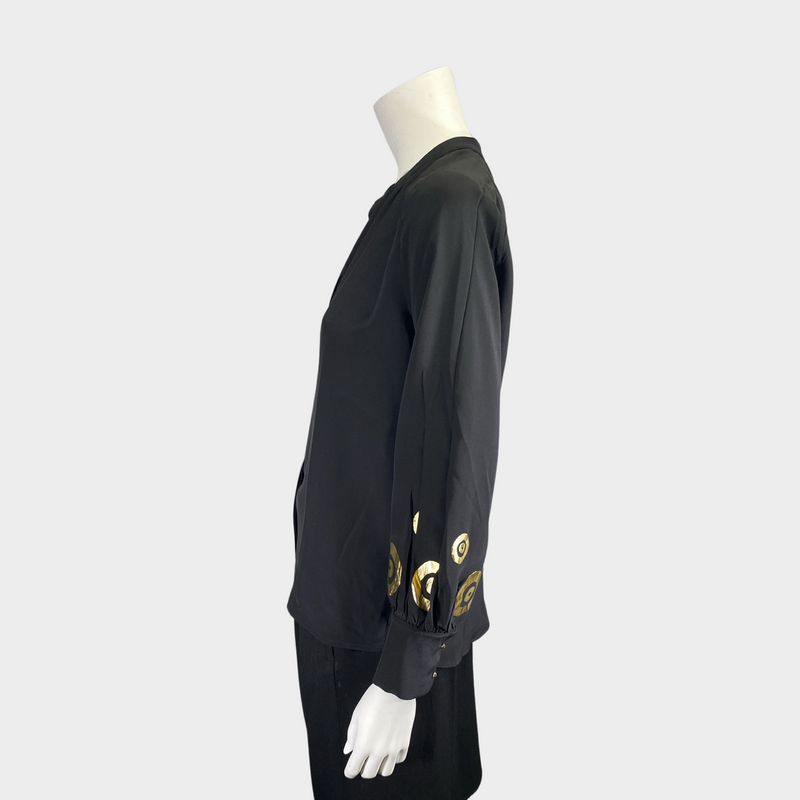 Themis Z black and gold silk shirt