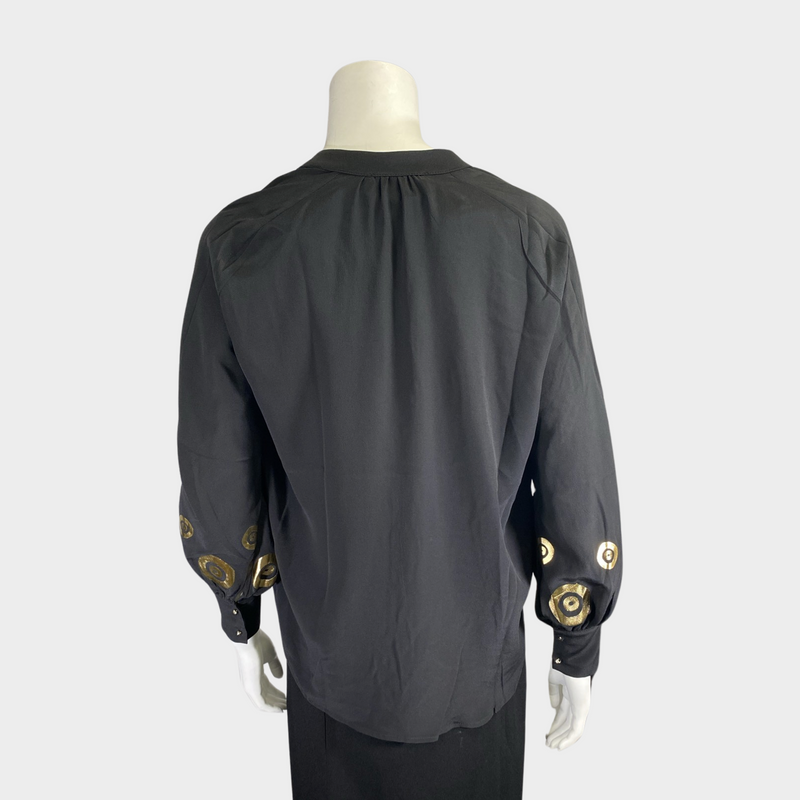 Themis Z black and gold silk shirt