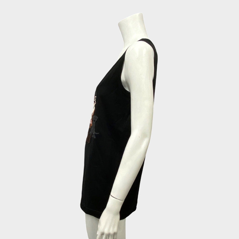 Dolce&Gabbana women's black vest with family embroidered graphic