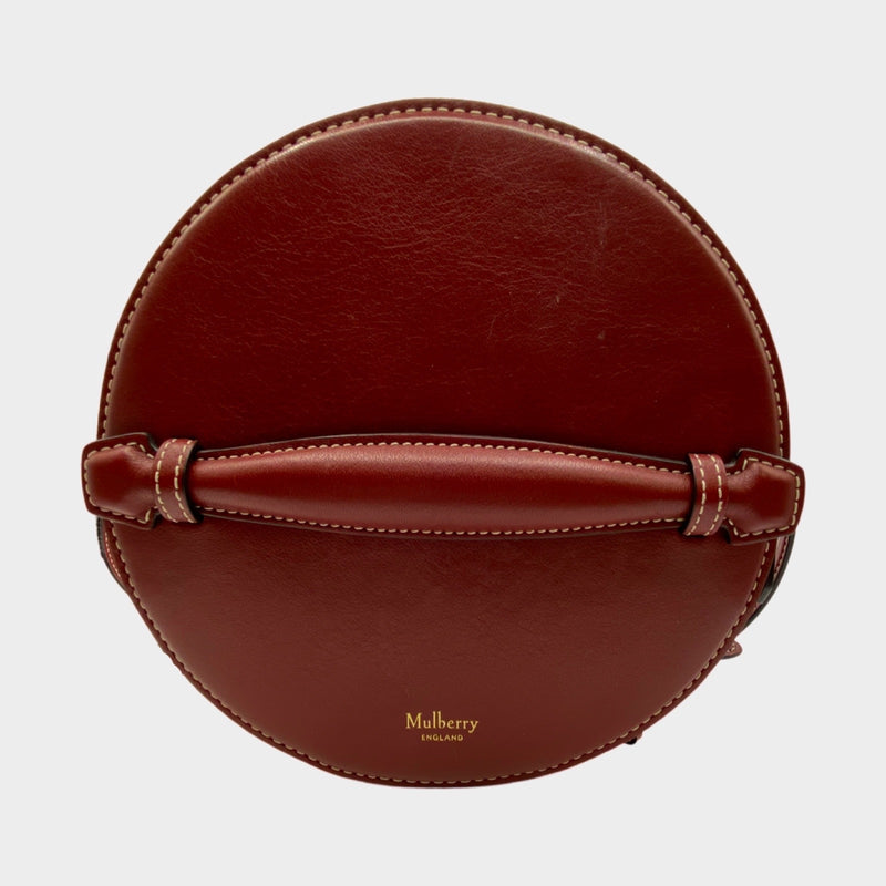 Mulberry burgundy trunk leather handbag