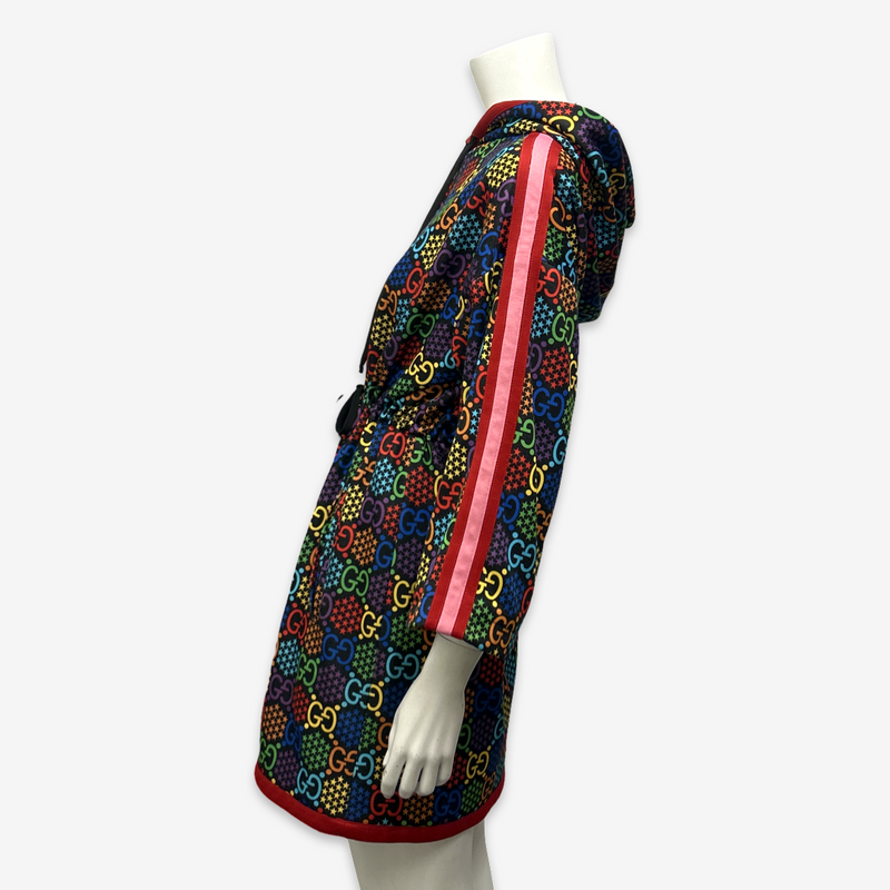 Gucci Rainbow GG Monogram Cotton Hoodie Dress