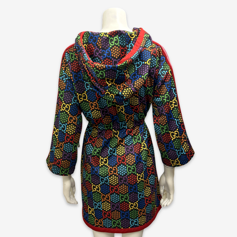 Gucci Rainbow GG Monogram Cotton Hoodie Dress