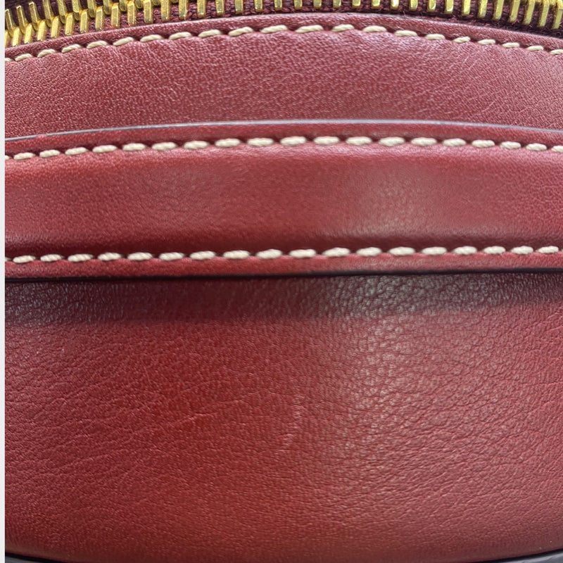 Mulberry burgundy trunk leather handbag