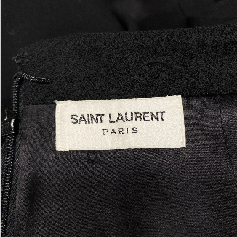 Saint Laurent pink and brown tweed and fur mini skirt