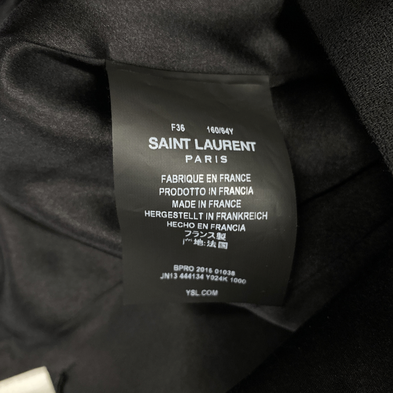 Saint Laurent black wool mini skirt with ruffles